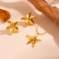 Set parure collana e orecchini a stella marina dorata in acciaio inossidabile PVD - Set di Collana e Orecchini a Stella Marina Dorata