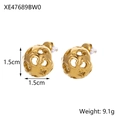 Detailed view of hollow spherical gold earrings with 1.5cm diameter and 9.1g weight - Hollow Spherical Style (XE47689BW0)