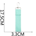 Detailed size specifications of the mint green fabric wristlet strap with silver metal clasp - Large / Aqua Green
