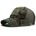 Casquette tactique camouflage numérique avec patch USA et filet arrière respirant - Camouflage Numérique Vert