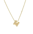 Classic 18k gold plated necklace featuring a zircon-studded letter M pendant for women - M