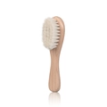Baby wool hair brush with soft white bristles and natural smooth wooden handle - Beech Wood Wool Brush