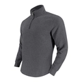 Détail du pull gris à quart de zip avec texture gaufrée et poignets côtelés - S / Tops / gris foncé