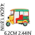 Detailed size chart of colorful rickshaw tuk-tuk embroidered patch for Diwali festival - No.10/Tuk Tuk Auto Rickshaw