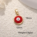Macro view of a red evil eye pendant with 18mm x 10mm size and weight dimensions - A0274-Red 10mm