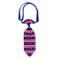 Detail of American flag pattern pet tie with stars stripes and white plastic buckle - NT153-1