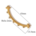 Golden stainless steel curved connector for jewelry making with 43x13.5mm dimensions - 43mm / Gold