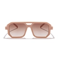 Chic beige aviator sunglasses with double bridge and brown gradient lenses - Lotus Pink Frame Gradient Tea Lens