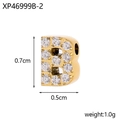 Pendentif lettre B doré serti de zircons brillants pour création de bijoux DIY - Lettre-B / Diamètre Intérieur du Trou 0.2cm / Doré