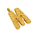 Golden M-shaped letter necklace pendant with unique textured molten lava finish - Letter M - Gold Pendant