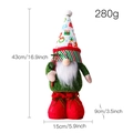 Blue Christmas gnome plush with green knit body and retractable telescopic legs - Male Style / Telescopic / Blue