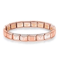 Rose gold stainless steel modular charm bracelet featuring delicate butterfly engravings - Butterfly / Rose Gold