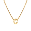 Gold-plated letter C pendant necklace with polished rope chain for women - Letter C