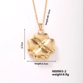 Detaillierte Größenangaben für den minimalistischen Herzanhänger aus Edelstahl - Kleeblatt - Gold(N00903-2)