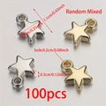 Sternanhänger aus CCB in Gold und Silber für DIY-Schmuck, Größe 1,1x0,9 cm - Zweifarbig Gold & Silber