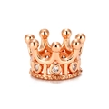 Exquisiter roségoldener Kronen-Charm für Armbänder mit Mikro-Pavé-Zirkonia-Akzenten - Weißer Zirkonia / Roségold
