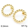 Orecchini a cerchio intrecciati da 24mm in acciaio inossidabile placcati oro 18K - Oro