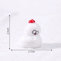 Miniature white Christmas house figurine with red hat for DIY snow micro landscape - Tilted Head Snowman