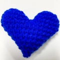 Handmade crochet blue heart pendant with detailed knit pattern and 3D textured yarn - Royal Blue Heart