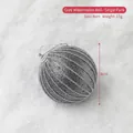 8cm grey Christmas ball ornament with silver glitter stripes and hanging string decoration - Grey Watermelon Ball 8CM