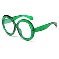 Chique oversized ronde bril met doorschijnend groen montuur voor damesmode - Translucent Groen