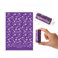 Biodegradable purple pet waste bag with strawberry print and portable roll size design - 1 Micron Biodegradable Purple Strawberry