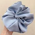 Oversized light blue satin scrunchie with a silky finish for elegant ballet-style buns - Oversized / Light Blue (Satin)