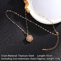Gold titanium steel spinning clover necklace with pink and white zircon flower pendant - Rotating Style 8/Pink & White Zirconia Flower