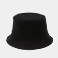 Solid black bucket hat in soft terry cloth fabric with reinforced stitched brim - M (56-58cm) / Black