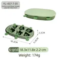 6-cell green flower-shaped silicone ice cream mold with lid and reusable sticks - Flat Lid Flower Popsicle Mold-Green-6 Grids