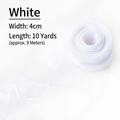 White semi-transparent 4cm wide mesh ribbon for birthday cake decoration and DIY crafts - Fishtail Ribbon White / 4cm Wide 9m Long