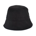 Primer plano de sombrero de pana negra que muestra la textura de pana y el diseño suave - M (56-58cm) / Negro