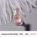 Dettaglio del supporto per nail art rosa iridescente con dimensioni di 1,2x2 cm - Supporto Iridescente / Rosa