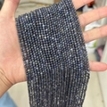 Faceted small dark blue gemstone beads for jewelry making DIY craft supplies - Sapphire Color 3mm