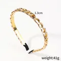 Detail of gold chain headband showing the 1.3cm width and protective black fabric tips - 6# Gold Extra Thick Alloy Chain Headband