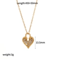 Collana dorata in acciaio inossidabile con ciondolo a cuore e dimensioni - Stile Lucchetto a Cuore Zirconia (TN3495)