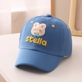 Detailed blue kids baseball cap featuring plush bunny embroidery and stella lettering - 52cm (Recommended 3-8 Years) / Blue