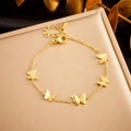 Minimalist gold butterfly charm bracelet made of high-quality stainless steel for women - Butterfly Style (B1236)