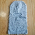 Light blue faux fur knitted balaclava mask for outdoor warmth and winter protection - One Size / Light Gray