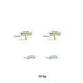 Golden T-bar furniture knob 45mm x 30mm with matching screws and weight specifications - Small Tray Handles Pair (Gold) / Gold