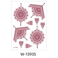 Brown henna floral lace temporary tattoo sticker with mandala patterns, style W-1393S - Deep Red Henna Mandala (W-1393S)
