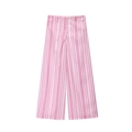 Pink and purple striped wide-leg pants in a vertical pattern on a plain white background - XS / Pants