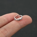 Silver double-line ear cuff with shimmering white zircons for non-pierced ears - 5# / Silver