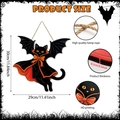 Cartel de madera gato negro de Halloween con dimensiones y detalles de la cuerda - Estilo Gato Negro Murciélago(Y24Y51117_Q)