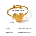 Minimalist PVD 18K gold plated stainless steel heart ring with adjustable open band - SR020064/Minimalist Solid Heart