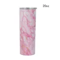 Gobelet isotherme 20oz en acier inoxydable avec marbre rose et veines dorées - 20oz / Transfert de Laque - Marbre Poudre d'Or