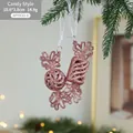 Pink glitter candy Christmas tree ornaments with rectangular and round shapes - Candy Style