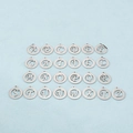 26-piece set of silver stainless steel A-Z letter pendants for DIY jewelry making - Rounded Edge Hollow Design - Steel Color / Letter A