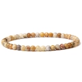 Minimalist multi-color 4mm natural stone beaded elastic bracelet for men and women - Crazy Agate