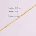 Detail showing 1.8mm wide gold Figaro chain with 40+5cm length and 2.2g weight specs - Style 3 (1.8mm Figaro Chain)
